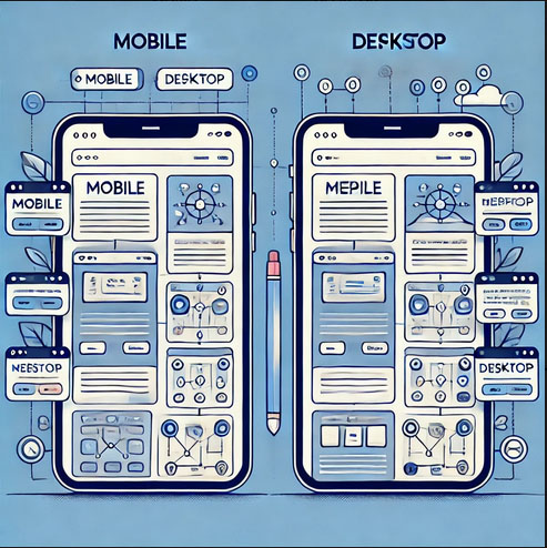 Website design in both mobile and desktop versions